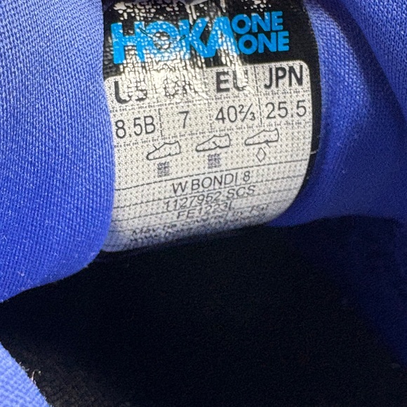 Hoka One Bondi 8 Running shoes Blue shoes women’s size 8.5 - Picture 9 of 9